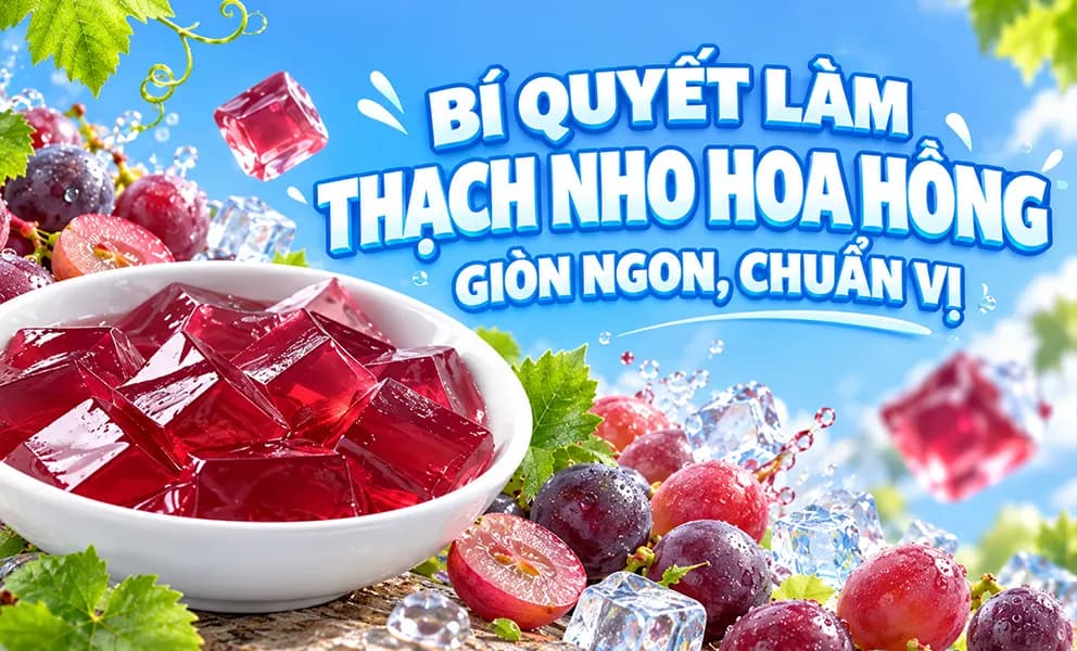 Bí Quyết Làm Thạch Nho Hoa Hồng - Giòn Ngon, Chuẩn Vị